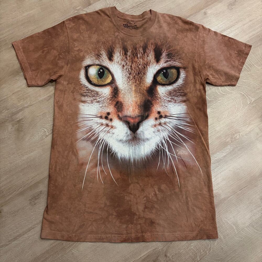 The Mountain Brown Kitten Cat Kitty T-Shirt Men's Medium M Tie-Dye Graphic Tee